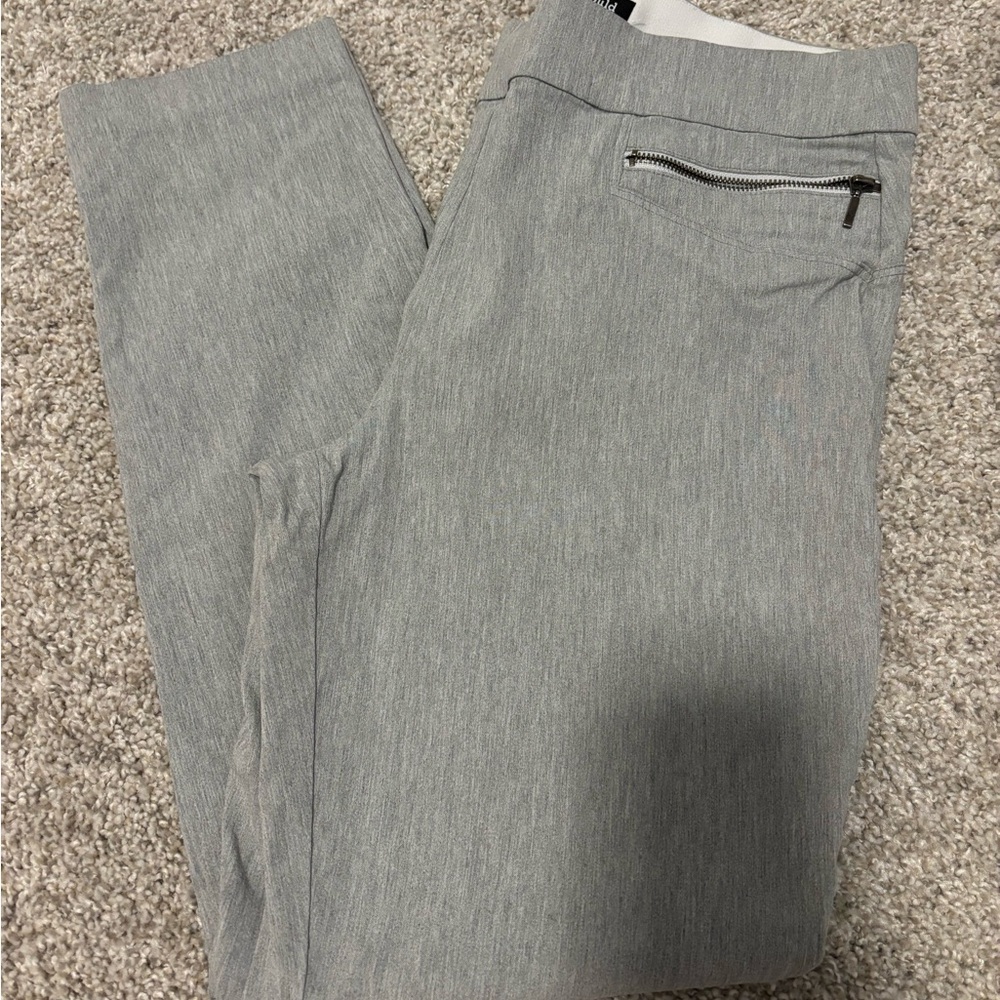 Gray Chinos with Straight Leg and Textured Fabric